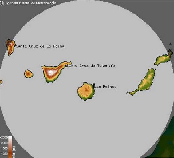 Radar de lluvias en Canarias actualizado